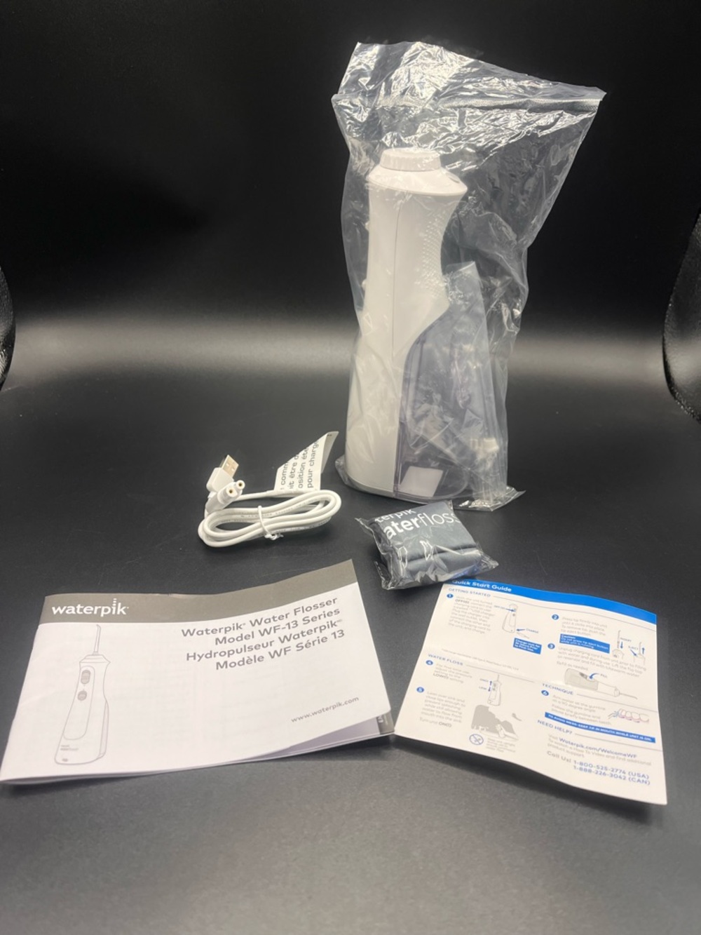 Waterpik Cordless Rechargeable Portable Water Flosser White WF13W/WF13C No Box